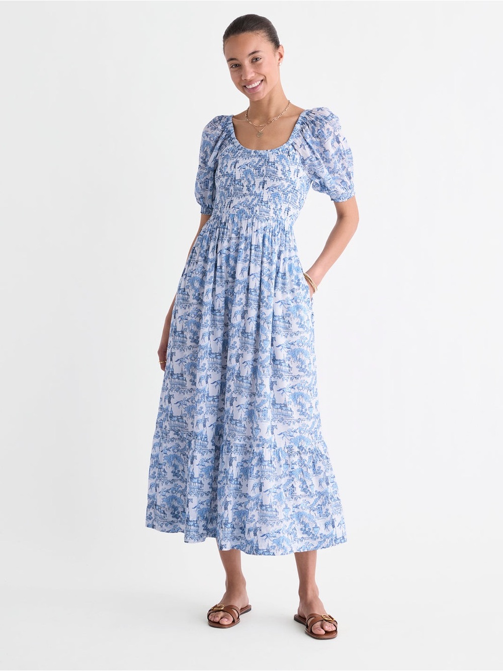 Vineyard Vines Blue & Whire Kentucky Derby Long Ellen Dress